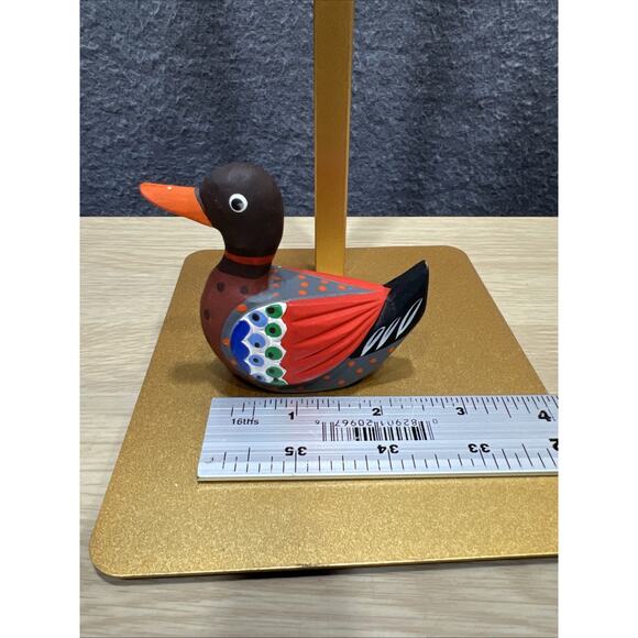 Korean Folk Art Hand Carved & Painted Wooden Wedding Duck - Picture 8 of 8